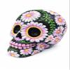 5" Fess Products Floral Day of The Dead Black and Pink Sugar Skull Coin Bank view 1
