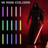 Adawlert Smooth Swing Dueling Lightsaber - Motion Control Infinite RGB 16 Colors Change Light Saber, 16 Sounds Fonts Metal Hilt Black Series Light Sabers for Adults Teens Gift, Grey view 4