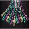 1728 Purple Green Gold Crawfish Lobster 144 Dozen Mardi Gras Bead Necklaces lot view 3