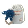 KawaiOnO Handmade Cotton Crochet Amigurumi Rattle - Educational Baby Stuff for New Moms, Stuffed Animals for Infants, Baby Boy Stuff - Blue Whale with Wooden Handle - Perfect for Newborns and Toddlers view 1