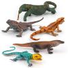 BRETOYIN Realistic Komodo Dragon Figures Bearded Dragon Toys 5PCS Tropical Forest Animals Figurines Lizard Figures Chameleon Toys School Project Model for Kids Toddlers Birthday Gift Cake Toppers view 1
