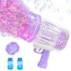 Bubble Gun, Bazooka Bubble Machine Gun, Bubble Blaster Gun with Bubble Solution, 69 Holes Bubble Bazooka Gun Outdoor Summer Toy Party Favors for Kids Purple Christmas Bubble Maker Blowers view 1