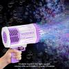 Bubble Gun, Bazooka Bubble Machine Gun, Bubble Blaster Gun with Bubble Solution, 69 Holes Bubble Bazooka Gun Outdoor Summer Toy Party Favors for Kids Purple Christmas Bubble Maker Blowers view 4