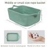 XUANGUO Woven Cotton Rope Storage Basket with Handles for Organizing Shelves Closet Small Cat Dog Pet Toy Baskets Box Bin Decorative Rectangle Baby Nursery Basket Gift Basket Empty (Light Green) view 3