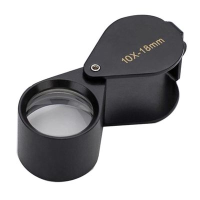 Microscope Accessories Kit 10X 18mm Metal Pocket Super Triplet Lens Magnifier Jewelry Microscope Slides