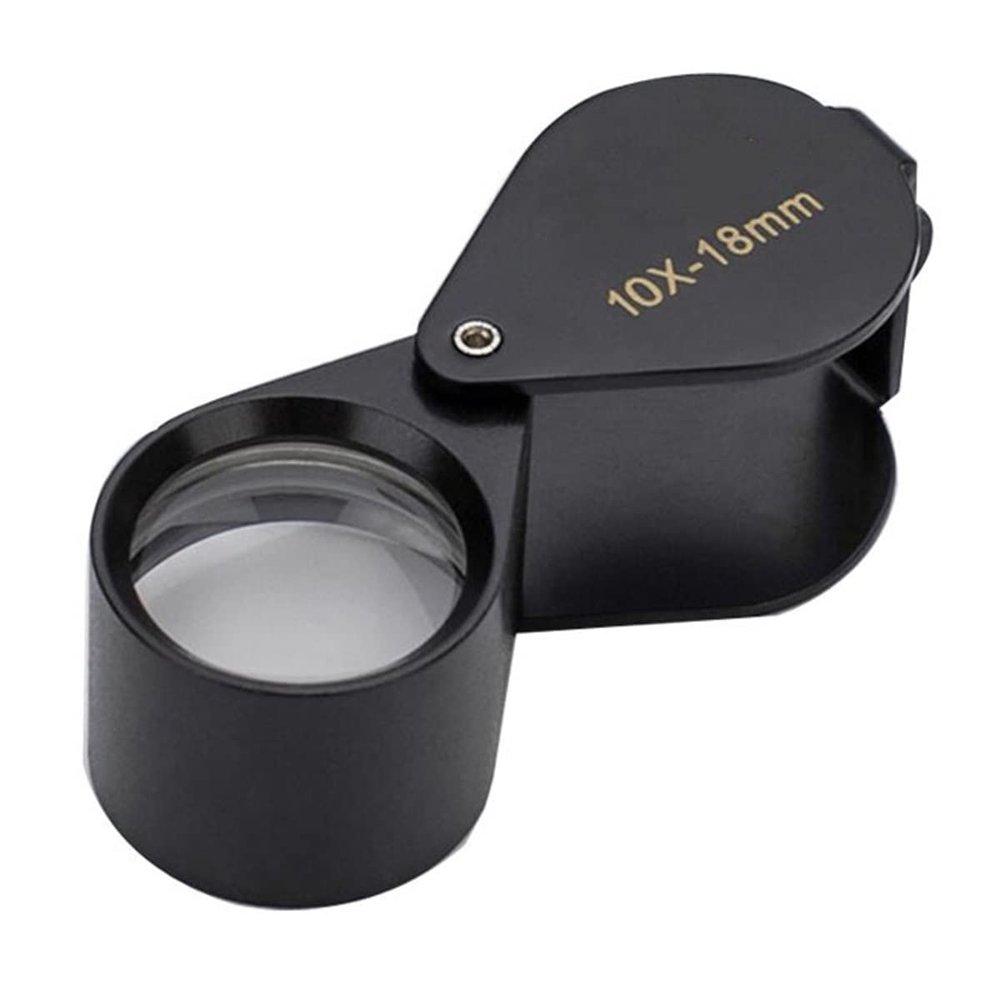 Microscope Accessories Kit 10X 18mm Metal Pocket Super Triplet Lens Magnifier Jewelry Microscope Slides