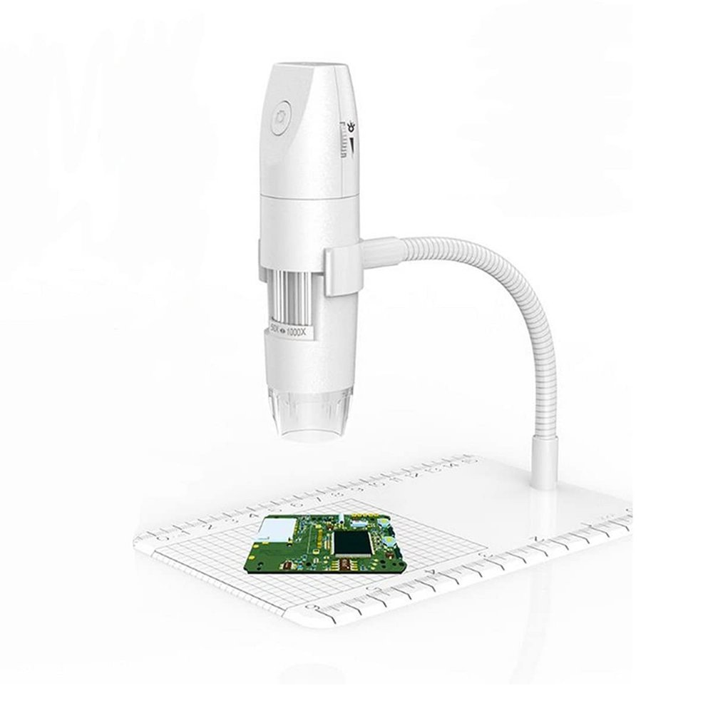 Lab Microscope Slides 1000X Pocket Handheld Digital Microscope, with LED Light Microscope Parts (Color : White)