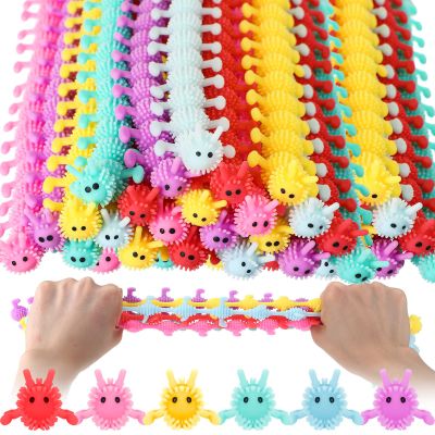 Chivao 50 Pack Bulk Stretchy String Fidget Toys Animal Sensory Toys for Kids and Adults Colorful Fidget Worm Stress Anxiety Relieve Goodie Bag Fillers Classroom Prizes Birthday Gifts (Worm Style)