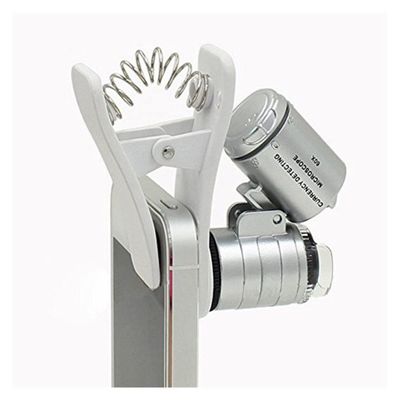 Lab Microscope Slides 60X Clip-On Phone Microscope Magnifier with LED/Lights Microscope Parts