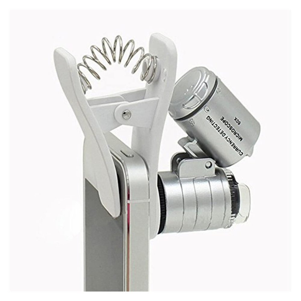 Lab Microscope Slides 60X Clip-On Phone Microscope Magnifier with LED/Lights Microscope Parts