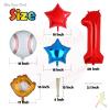 1st Birthday Party Decorations Baseball Foil Number 1 Balloons Set First Birthday Party Supplies Glove Round Baseball Bat Theme Mylar Balloon Boys Rookie of The Year 10 Inch 15 Inch 22 Inch view 2