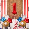 1st Birthday Party Decorations Baseball Foil Number 1 Balloons Set First Birthday Party Supplies Glove Round Baseball Bat Theme Mylar Balloon Boys Rookie of The Year 10 Inch 15 Inch 22 Inch view 4