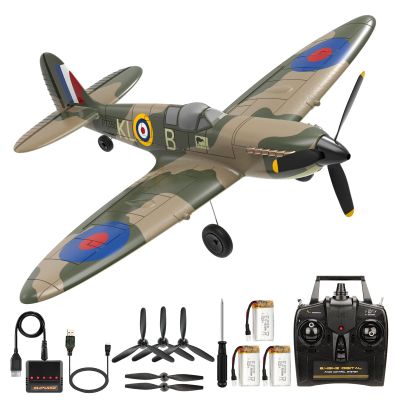 ANTSIR RC Plane Spitfire Fighter, 4 Channel Remote Control Airplane with Gyro System for Adults