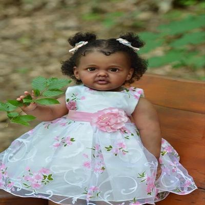 iCradle Reborn Baby Dolls 28 Inch Black Girls Weighted Silicone Toddler Doll African American Babies Lifelike Doll with Clothes and Toy Accessories Kids Gift for Age 3+
