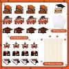 2023 Graduation Table Decorations Set of 24 Grad Centerpiece Sticks Congrats Graduation Party Decoration High School College Table Toppers Graduation Party Supplies for Class of 2023(Orange) view 2