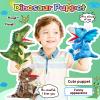 3Pcs Dinosaurs Plush Toys, Dinosaur Hand Puppets Kids Toys,Stuffed Animals Plush Toys Interactive Games for Boys Girls Age 3 4 5 6 7 8 (3 PCS) view 4