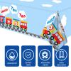 GZBJMYGS Chugga Chugga Two Two Tablecloth Happy Birthday Train Theme Suitable for Children of Any Age Indoor Outdoor Party Supplies Picnic Camping Plastic Table Cover Decoration view 3