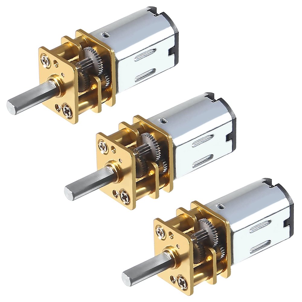 3pcs DC 6V 60RPM N20 High Torque Speed Reduction Motor 3mm Shaft Mini Metal Gearwheel Gear Motor with Metal Gearbox Micro Motor for DIY RC Toys