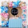 Amandir 164PCS Baby Boxes Gender Reveal Balloon Decorations, Pink and Blue Balloon Garland Kit 4pcs Boxes with Letters for Baby Shower Birthday Boy or Girl Gender Reveal Party Supplies view 1