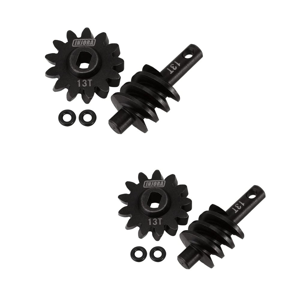 INJORA Axle Gear Overdrive Worm Differential 13T Steel Gear Upgrade Parts for AX24 Axial SCX24 C10 JLU Gladiator Bronco 1/24 RC Crawler Car, 2PCS
