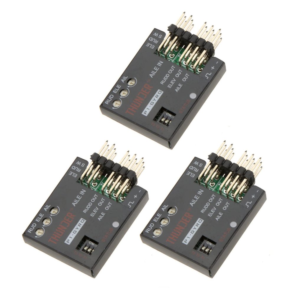 Hbaebdoo 3X P1-GYRO 3-Axis Flight Controller Stabilizer System Gyro for Fixed Wing Black