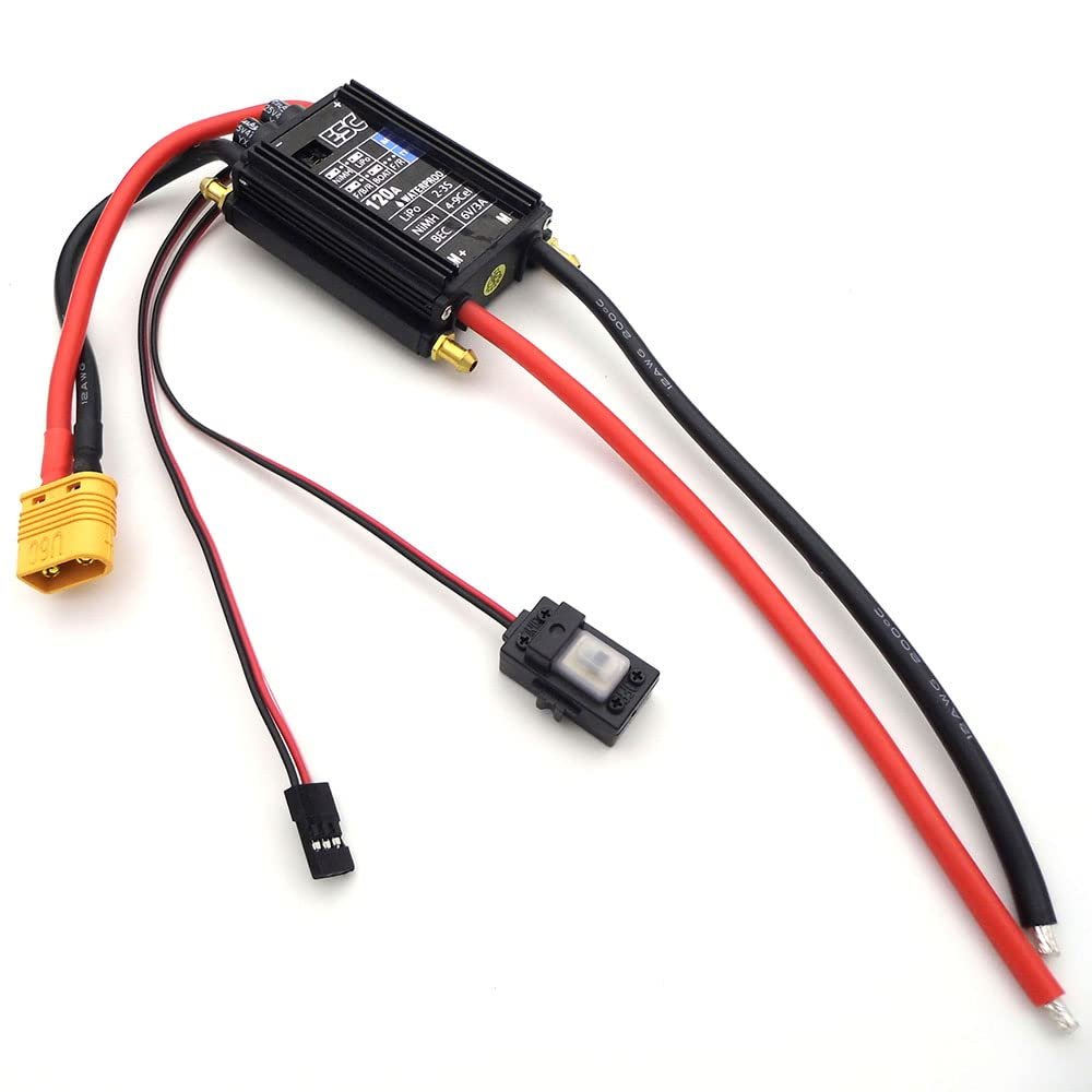 3S 120A ESC Brush Motor Speed Controller 2-Ways Forward Backward for RC Boat Tug Fishing Bait Boat Cruise Marine