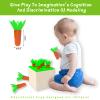 4-in-1 Montessori Wooden Play Kit for 1+ Year Old - Carrot Harvest Games, Infant Coin Box, Fine Motor Skills Toys and Cotton Swab Drop Game Box, Gift for Babies 6-12 Months view 4
