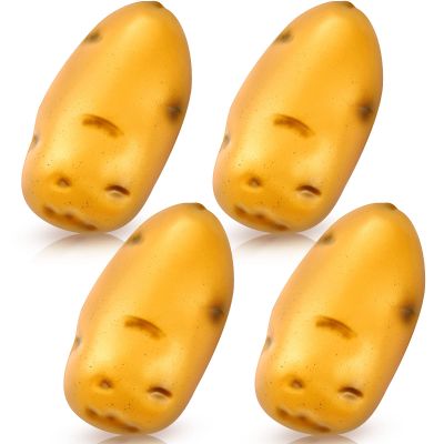 Deekin 4 Packs Potato Stress Balls Random Stuff Funny Stress Balls Relief Food Ball PU Fake Potato Fidget Vegetable Ball Elastic Relief for Women Men Anxiety Releasing Daily Relieving