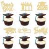 24 Pack 2026 Graduation Cupcake Toppers Gold Glitter Finally I Did It Done Diploma Grad Cap Cupcake Picks 2026 Grad Cap 2026 Cake Decorations for 2026 Graduation Party Decorations view 1