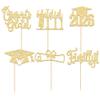 24 Pack 2026 Graduation Cupcake Toppers Gold Glitter Finally I Did It Done Diploma Grad Cap Cupcake Picks 2026 Grad Cap 2026 Cake Decorations for 2026 Graduation Party Decorations view 3
