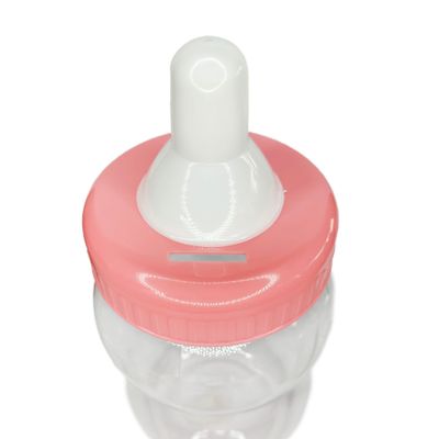 Crafts Central Jumbo Plastic Fillable Baby Shower Milk Bottle, Coin Bank, Favor Decoration (Pink, 13" Inch)