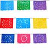 Mexican Party Fiesta 16"x13" LARGE Multi color party flags 18' string (3 Pack) view 1