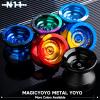 MAGICYOYO Professional Unresponsive Yoyo N11 Plus, Aluminum Yo Yo for Kids/Advanced Players, Dual Purpose Yo-yo Replacement Responsive Bearing for Beginner+12 Strings + Storage Bag (Black Blue) view 2
