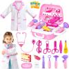 Doctor Costume for Kids - Dr Medical Pretend Play Toys Set for Girls - Doctors Kit for Toddlers 3-5 - Nurse Sets for Girl 22Pcs - Doctors Playset for Toddler Ages 3 4 5 6 Year Old view 1