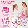 Doctor Costume for Kids - Dr Medical Pretend Play Toys Set for Girls - Doctors Kit for Toddlers 3-5 - Nurse Sets for Girl 22Pcs - Doctors Playset for Toddler Ages 3 4 5 6 Year Old view 2