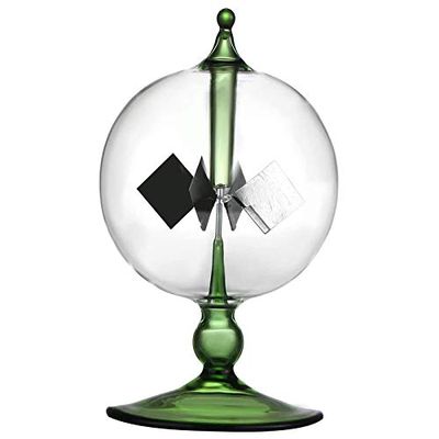 Perezy Green Solar Power Radiometer Crookes Solar Energy Vanes Windmill Gift Home Desk Decoration Transparent Green