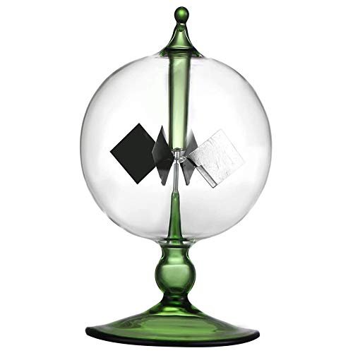 Perezy Green Solar Power Radiometer Crookes Solar Energy Vanes Windmill Gift Home Desk Decoration Transparent Green