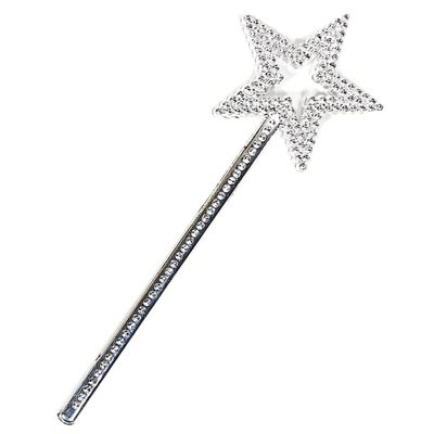 ICEYLI Star Wand, 13 Inches Silver Fairy Princess Angel Wand Magic Fairy Wands Sticks for Halloween Christmas Cosplay Party Birthday Favors