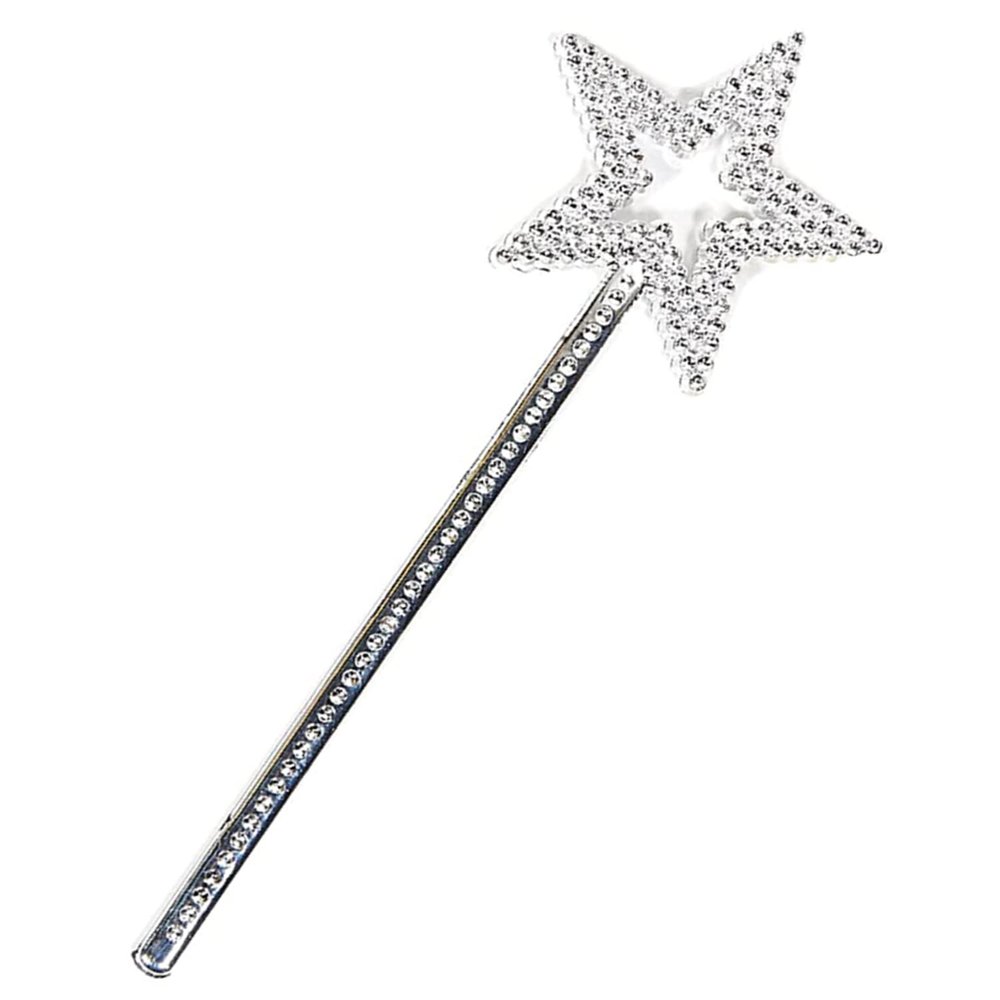 ICEYLI Star Wand, 13 Inches Silver Fairy Princess Angel Wand Magic Fairy Wands Sticks for Halloween Christmas Cosplay Party Birthday Favors
