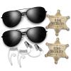 Huwane Ring Security Wedding Ring Bearer Gifts Secret Service Cosplay Set Police Spy FBI Toys Accessory, Include Acoustic Earpiece Tube Headsets, Ring Bearer Sunglasses, Ring Security Badges (2) view 1