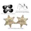 Huwane Ring Security Wedding Ring Bearer Gifts Secret Service Cosplay Set Police Spy FBI Toys Accessory, Include Acoustic Earpiece Tube Headsets, Ring Bearer Sunglasses, Ring Security Badges (2) view 2