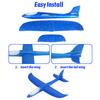CCINEE 2 Pack LED Airplane Toys, 17.3 inch Large Throwing Foam Plane with Flashing Lights, 2 Flight Mode Glider Plane Outdoor Flying Toy for Kids Boys Girls Outdoor Sport Party Favors view 3