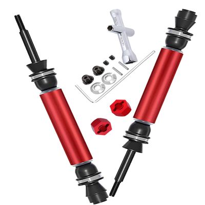 2pcs Upgrades Part Rear Drive Shaft CVD for 1/10 Slash 2WD 4x4 VXL Platinum Ultimate,Rustler VXL 4X4 2WD Stampede VXL 4X4 2WD Hoss VXL,ARRCat RC Hop-Ups Parts,Red(More Power)