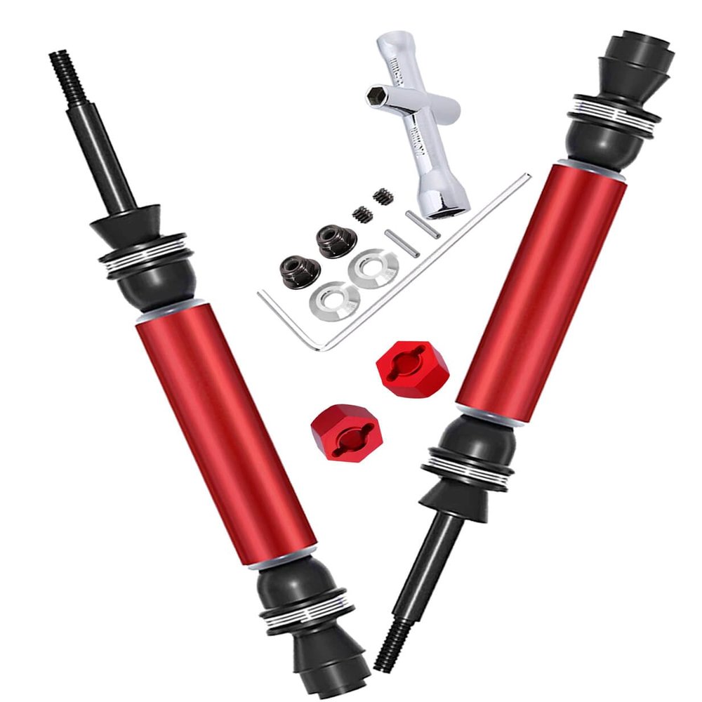 2pcs Upgrades Part Rear Drive Shaft CVD for 1/10 Slash 2WD 4x4 VXL Platinum Ultimate,Rustler VXL 4X4 2WD Stampede VXL 4X4 2WD Hoss VXL,ARRCat RC Hop-Ups Parts,Red(More Power)