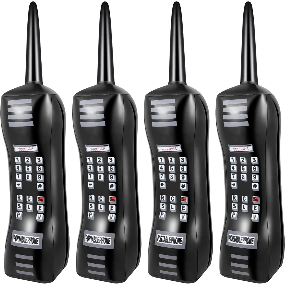 Chivao 4 Pcs Inflatable Phone 80s 90s Party Decorations Retro Inflatable Mobile Cell Phones Blow Fake Phone Prop for Birthday Party Decoration Cosplay Fancy Dress Hip Hop Accessory Supplies, 26 Inch