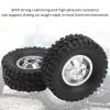 Hub Wheel Rims with Soft Rubber Tires, 4WD Rubber Tires Aluminum Alloy Wheel Hub for WPL C14 C24 B14 B24 B16 B36 1/16 RC Car Upgrade Part(Silver), car model accessories view 3