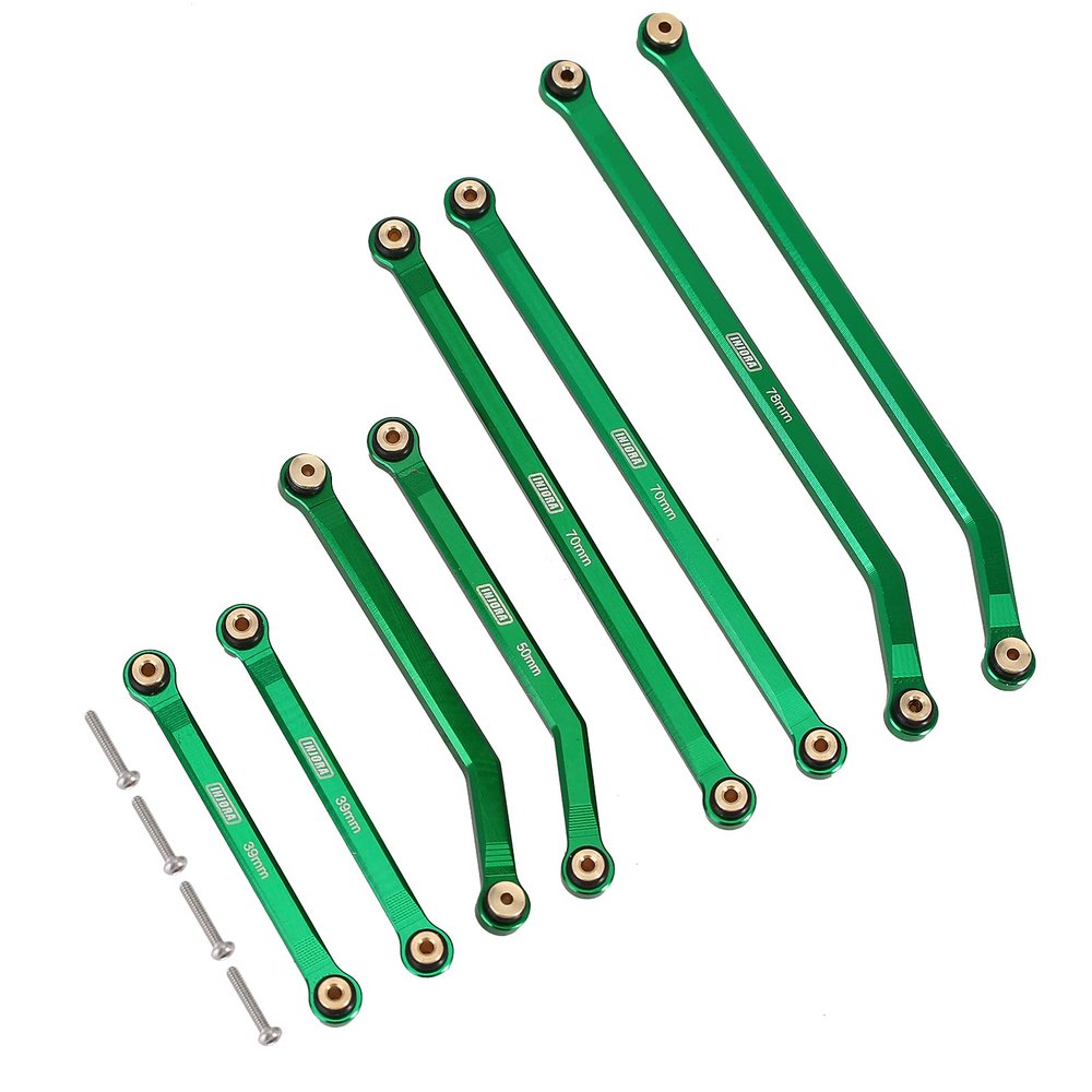 INJORA High Clearance Front 4 Links Set for SCX24 Gladiator Dodge Power Wagon 1/24 RC Crawler Car Axial, 8PCS (Green)