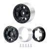Que-T 4pcs 1.0inch Metal Beadlock Wheel Rims Hubs for 1:24 Axial SCX24 AXI0081 AXI00001 C10 AXI00002 JLU RC Car (Black) view 3