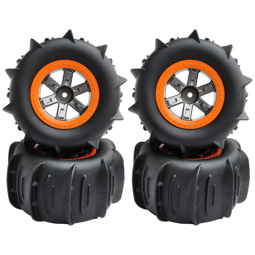 GDOOL RC Paddle Tires Wheels LG-ZJ02 25-ZJ02 for High Speed 9125 X07 X08 X17 9155 9156 RC Cars 9201E 9205E 9206E 200E 201E RZ001G-A 104009 RC Trucks (4 PCS)