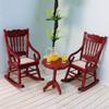 Miniature Dollhouse End Table 1:12 Scale Wooden Furniture Round Side Tea Table Model for Dollhouse Living Room Scene Decoration Gift (Brown) view 2